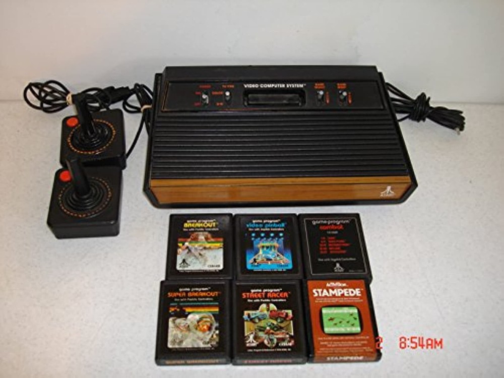Atari 2600 Bundle With 6 Games For Atari Vintage Video Game Systems Very Good