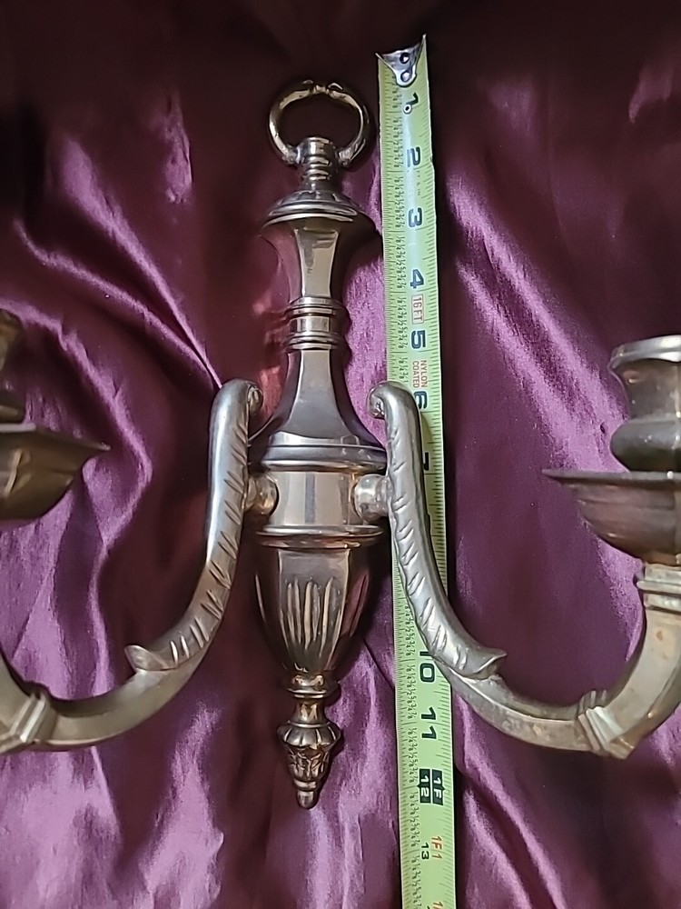 Vintage -2-Arm Solid Brass Candle Wall Sconce Decorative Crafts Inc.