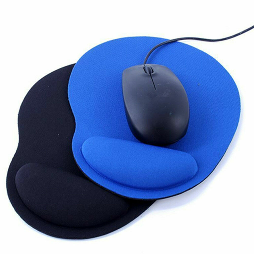 Wrist Rest Support Game Mice Pad Mouse Mat for Computer PC Anti Slip Black Blue