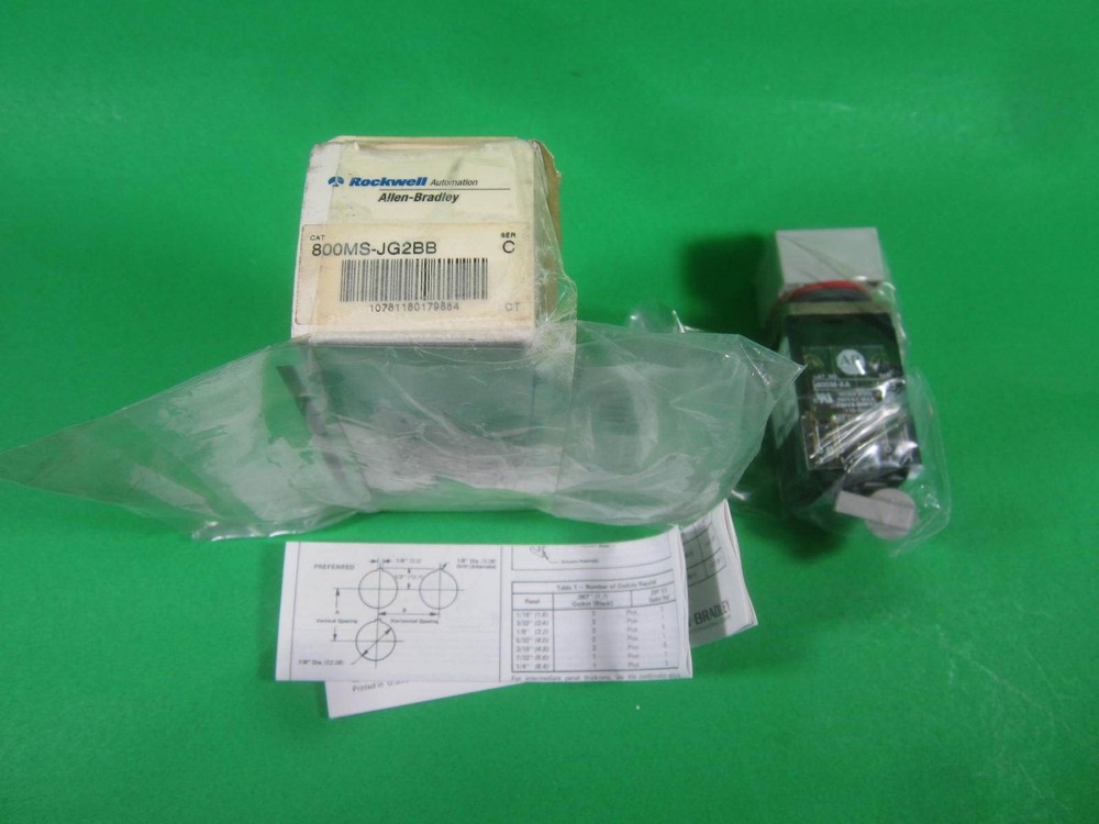 Allen-Bradley Pushbutton Selector Switch -- 800MS-JG2BB Ser: C -- New