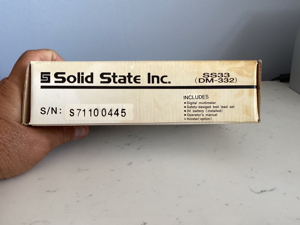 ORIGINAL BOX AUTHENTIC SOLID STATE INC. DIGITAL MULTIMETER SS33 (DM-332) NO RES