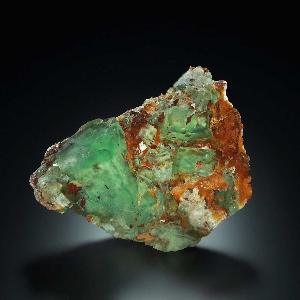Sharp Green FLUORITE on MATRIX from MONGOLIA