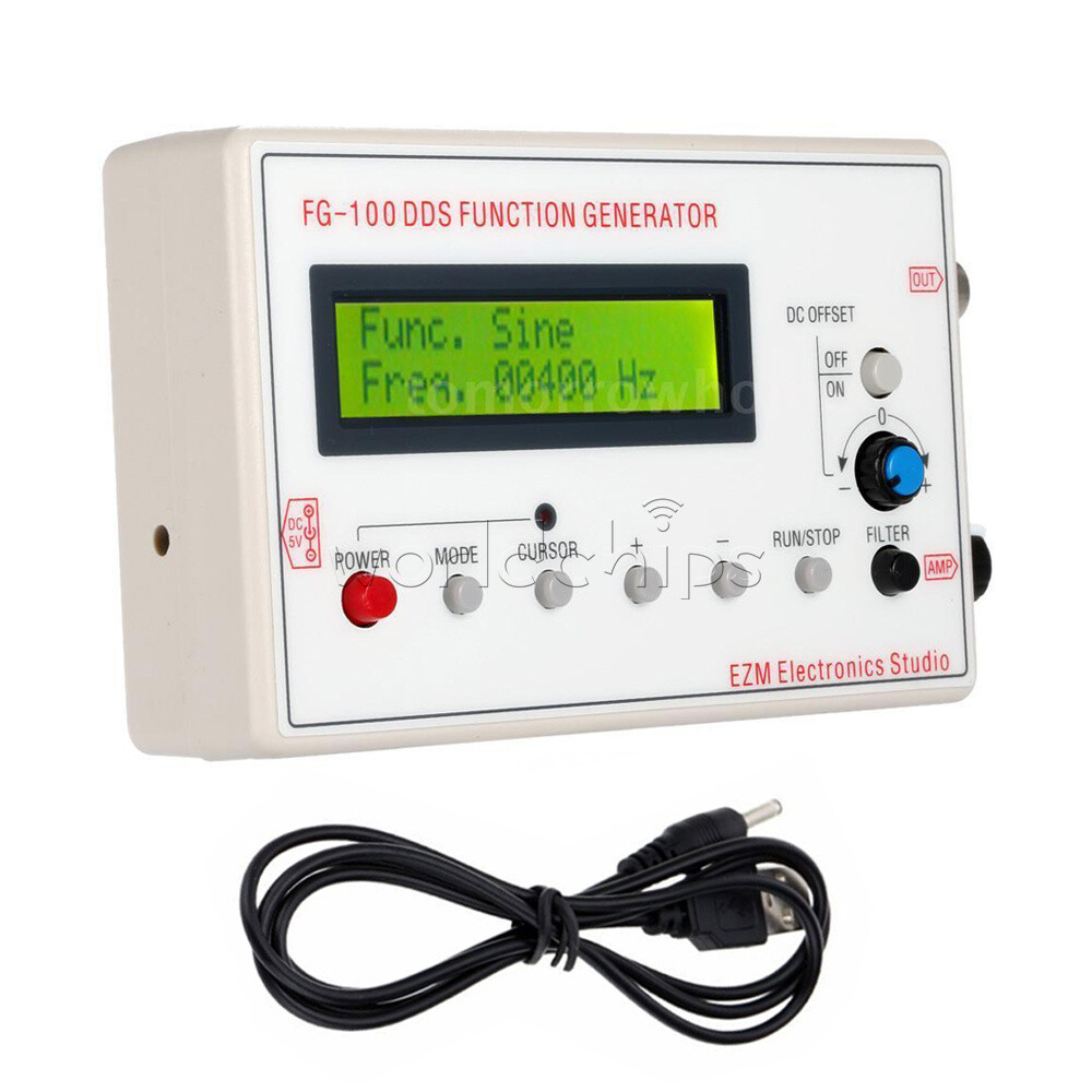 DDS Function Signal Generator Module 1HZ-500KHz Sine + Square Wave + Case FG-100