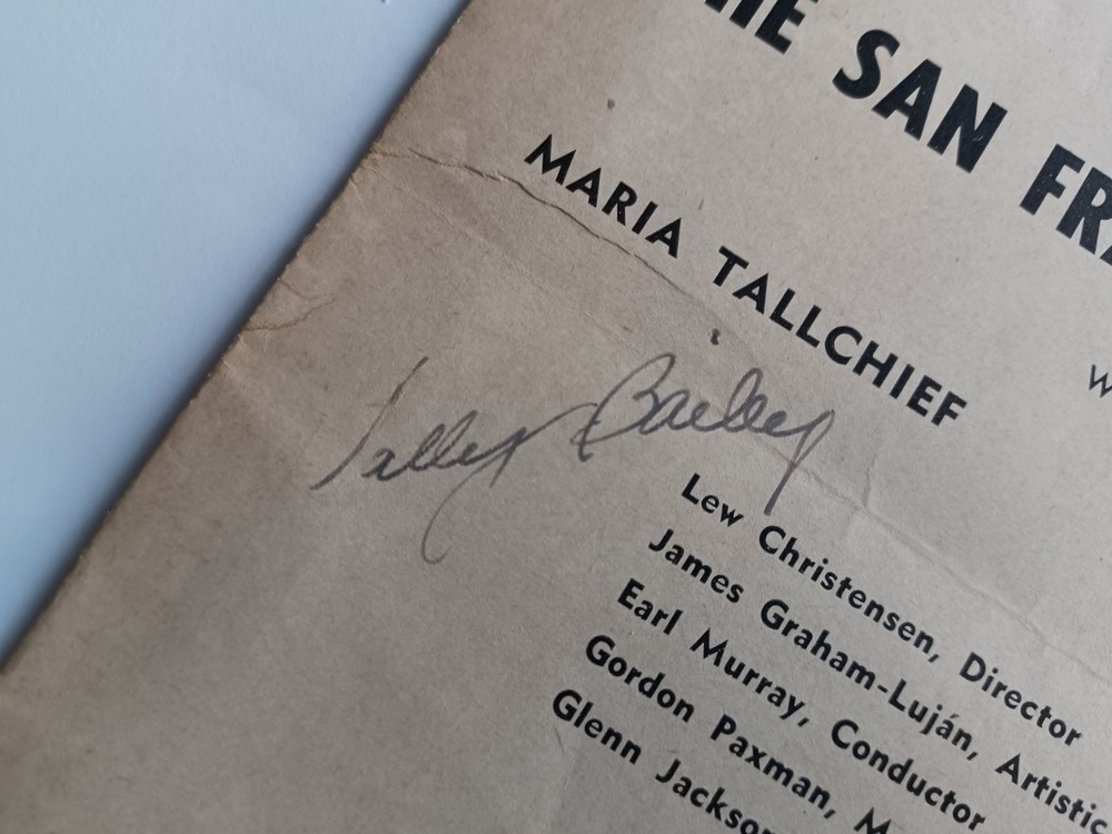 Sally Bailey Jasperson Signed 1954 San Francisco Ballet Program