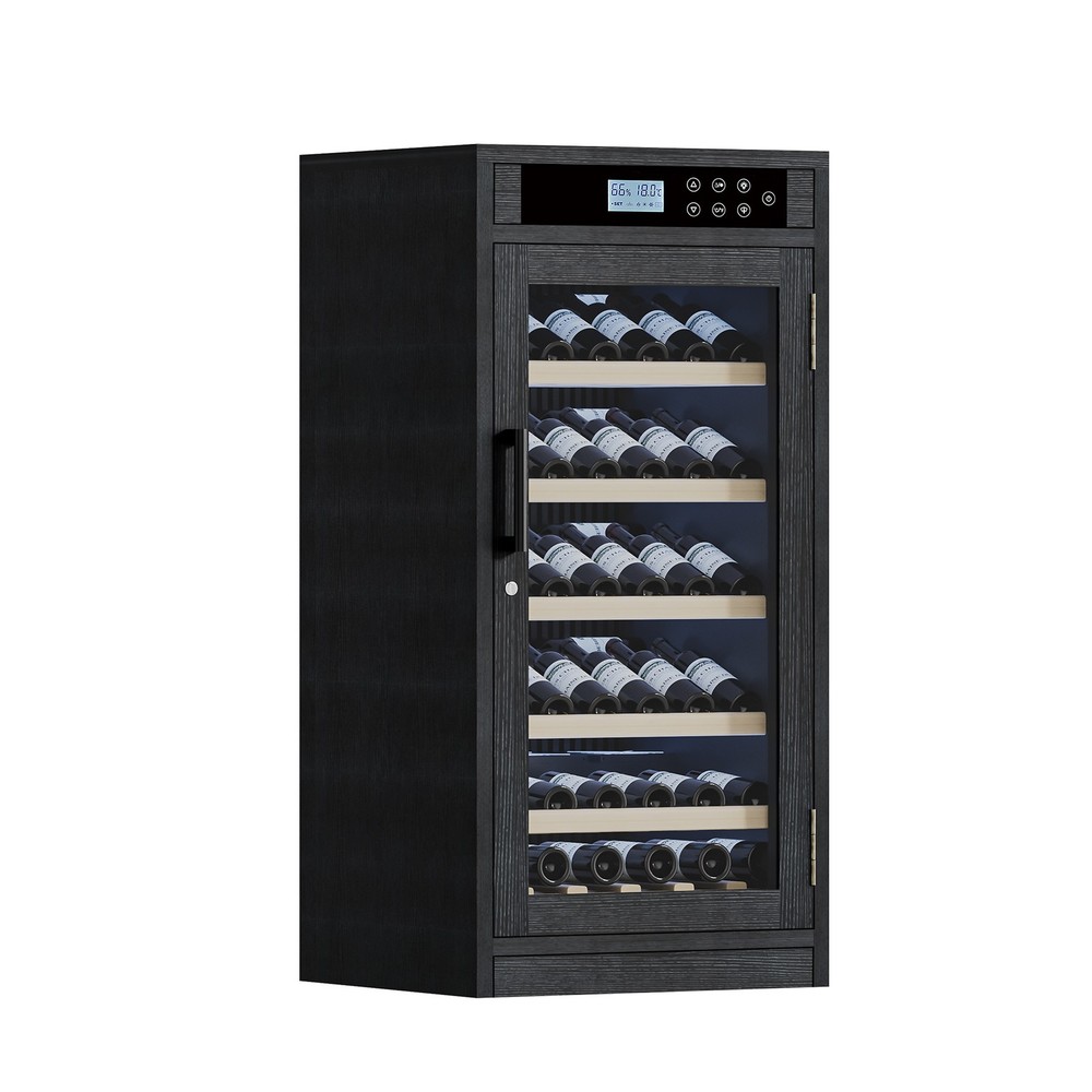 69 Bottles Touch Screen Display Constant Temperature Grape Wine Cooler,Black