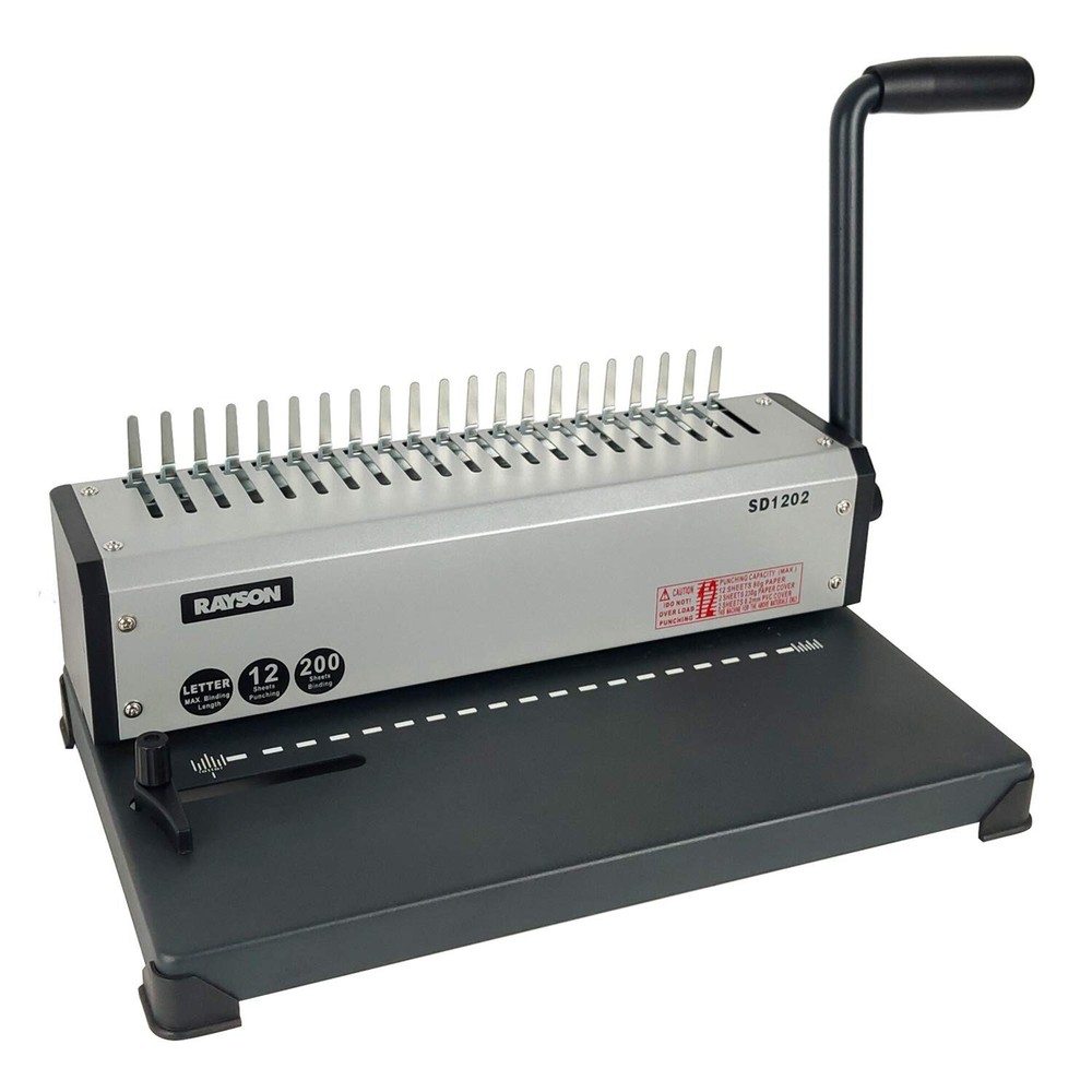 RAYSON SD1202 Comb Binding Machine, 19 Holes, Max Punching Letter Size, with ...