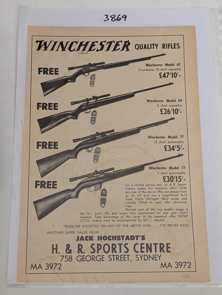 Winchester Quality Rifles Advertisement 1962