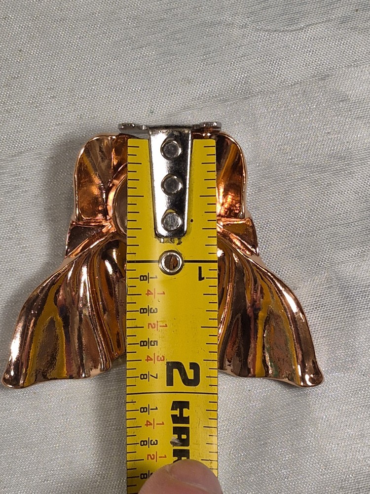 Vgt. Modernist Copper Leaf Shape Earrings Mid-Century Studs