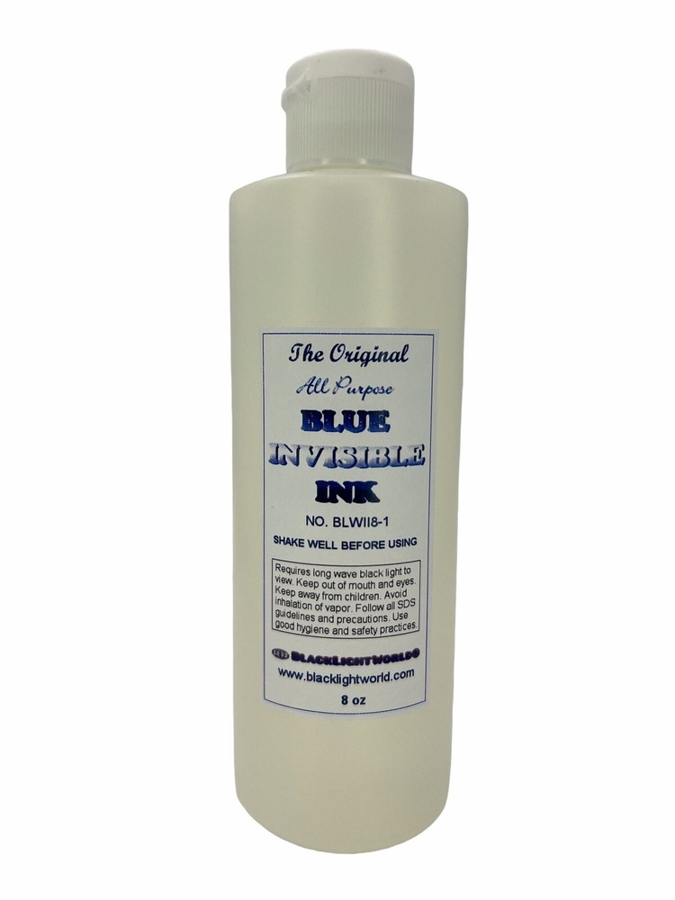 8 oz Bright BLUE UV Black Light Reactive Invisible Ink