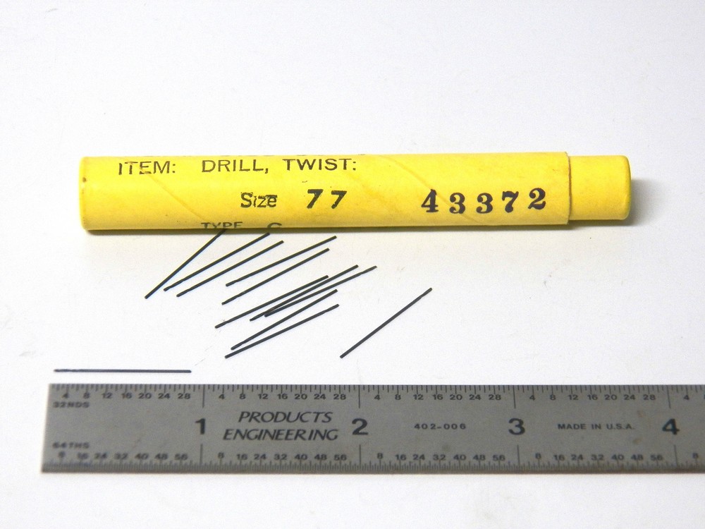 12 New Morse Cutting Tools #77 (.0180) Micro Drill Bits Pin Vice Drill Bits