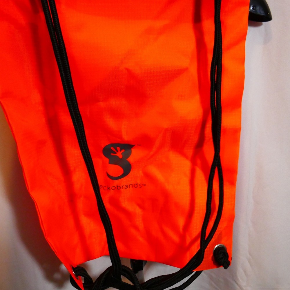 GECKOBRANDS Lightweight Waterproof Nylon Drawstring Backpack Black