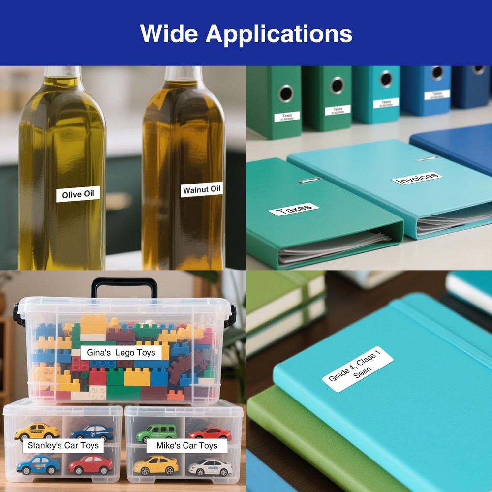 E11 Bluetooth Label Maker Machine with 4 Tapes, Support Keyboard & App with 3...