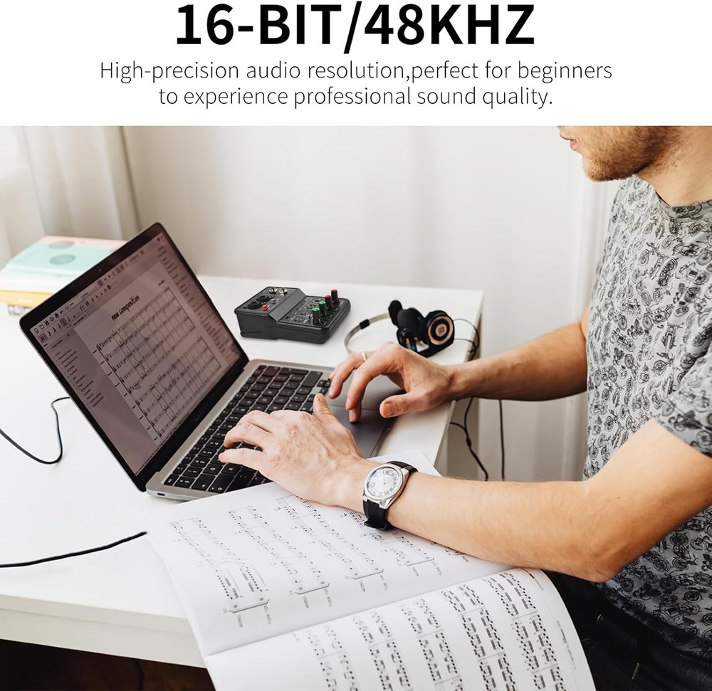 USB Audio Interface for PC,Interface for Recording Music Computer Recording A...