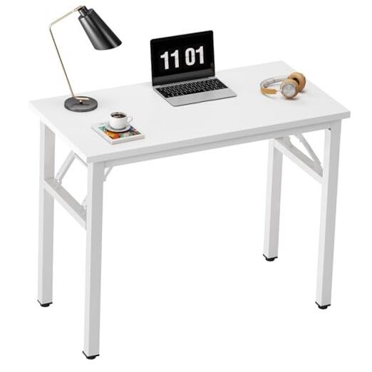 Folding Computer Desk - 31.5 Inch Foldable Office Writing 31.5 inches White