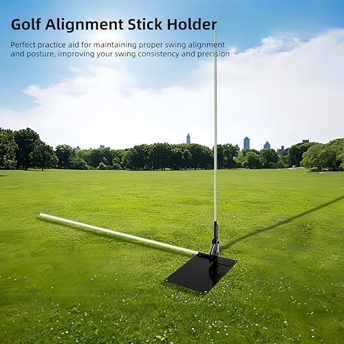 KZU Golf Alignment Stick Holder, Golf Swing Trainer Practice Plate, Portable