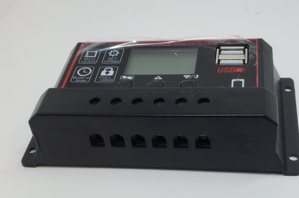 [Upgraded] 30A Solar Charge Controller, Black Solar Panel Battery Intelligent...
