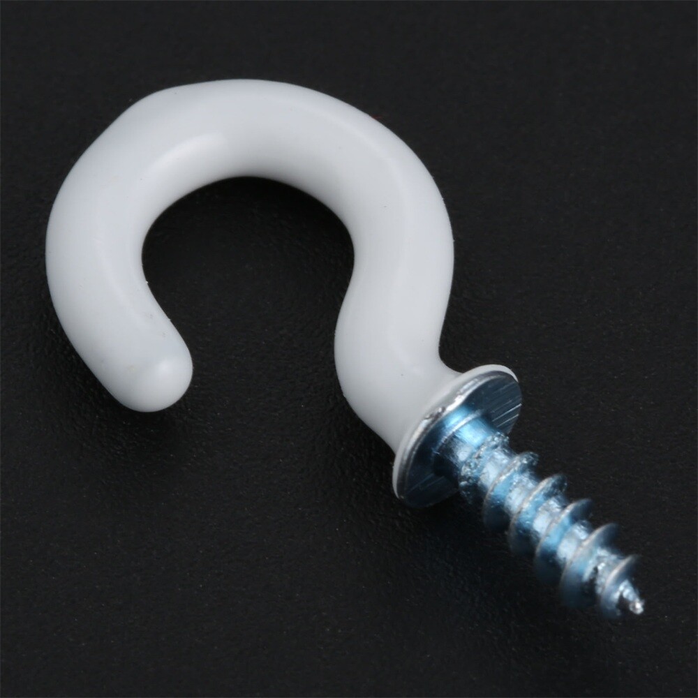100Pcs/lot 0.94" Strong Sharp Vinyl Coated Ceiling Hooks Space-saving Hardware