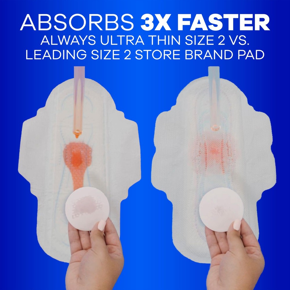 Ultra Thin Pads with Wings, Size 1, Regular, 46 Count