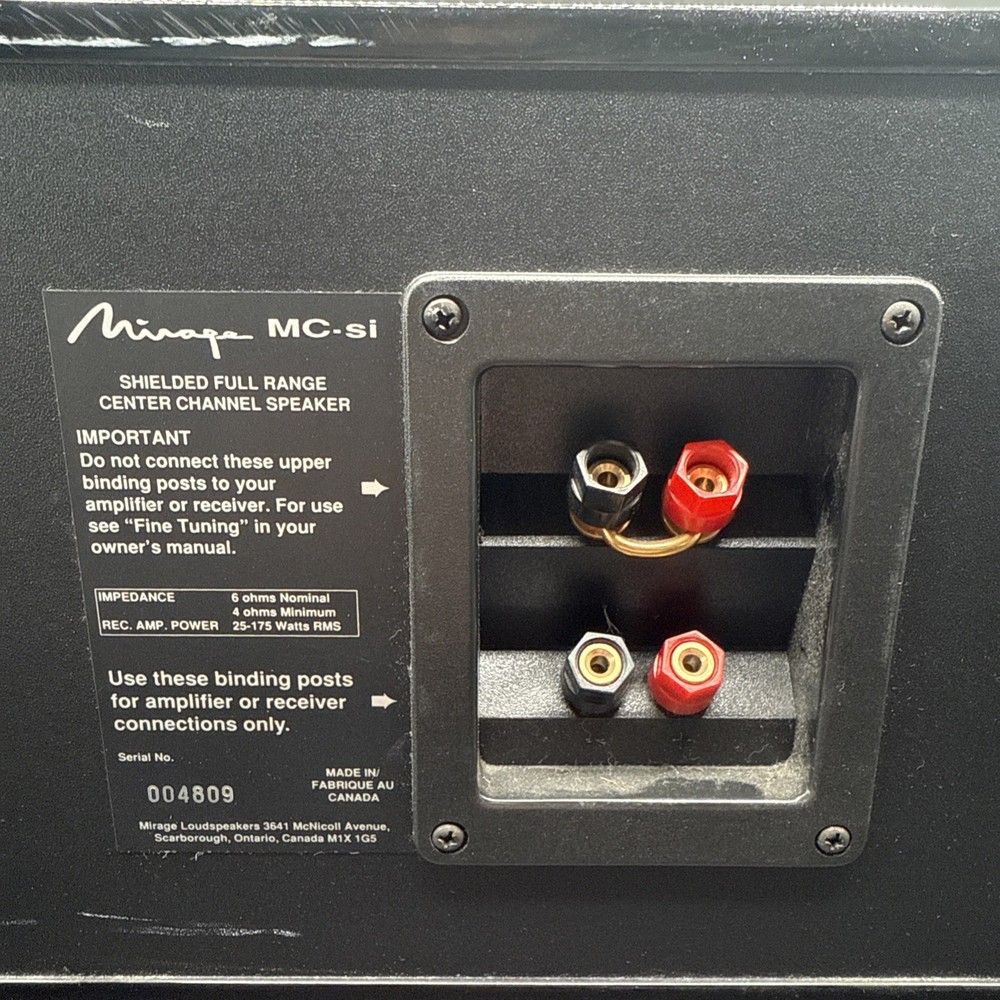 Mirage MC-Si Audiophile Center Channel High Performance Speaker