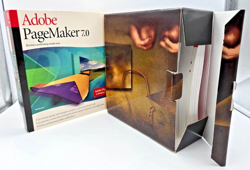 Adobe PageMaker 7.0 Upgrade Windows 2 Disc Set with Key Guide & Box