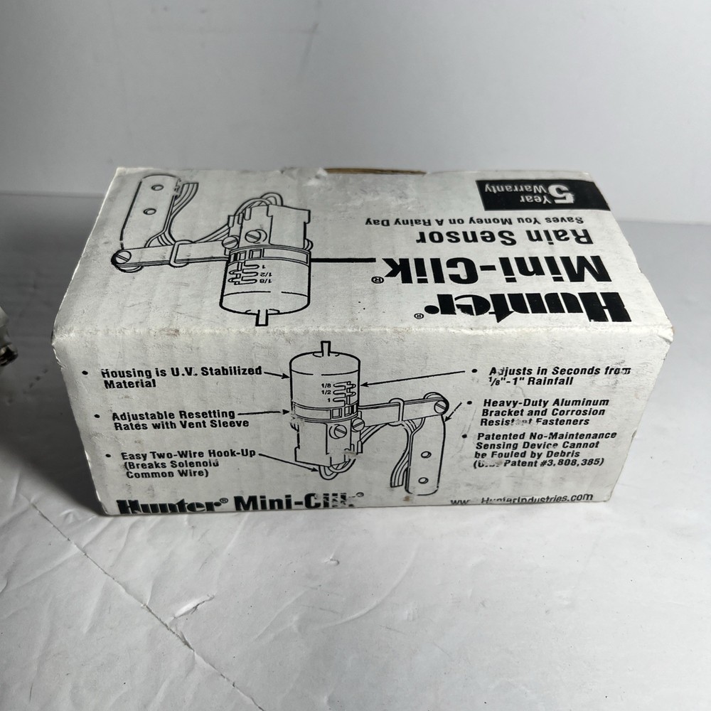 Hunter Mini Clik Rain Sensor Shutoff for Automatic Irrigation Systems with Mount