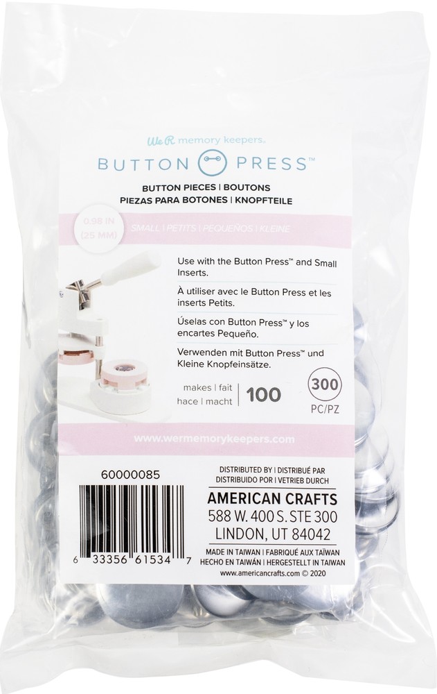 We R Memory Keepers Button Press Bulk Refill Pack 100/Pkg-Small (25mm)