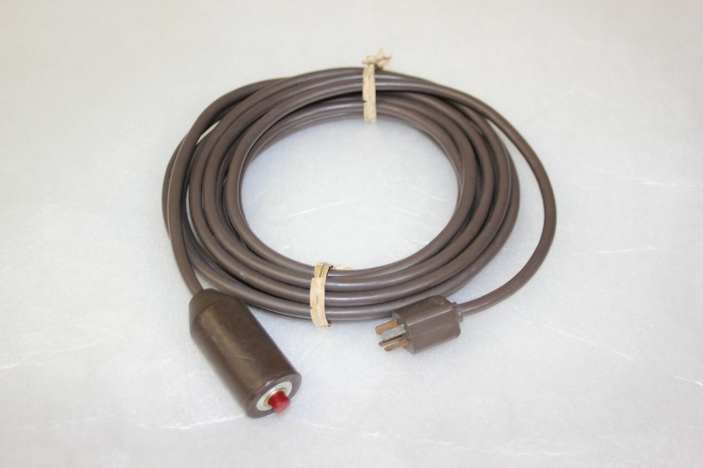 Vintage Dukane Projector???  Push Button Switch  15ft Cable  4 Blade Prong End