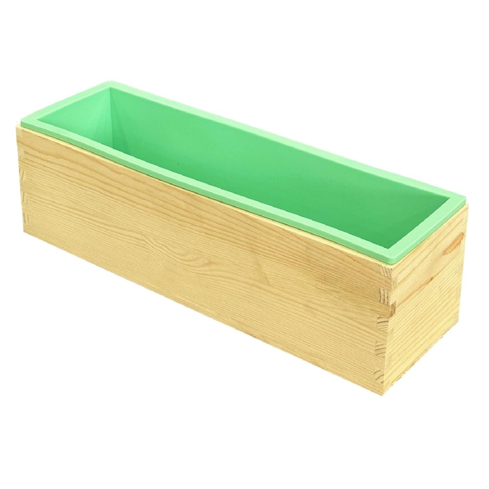 Versatile Rectangular Soap Mold and Wooden Box for Creative Crafters - 11x3.5"
