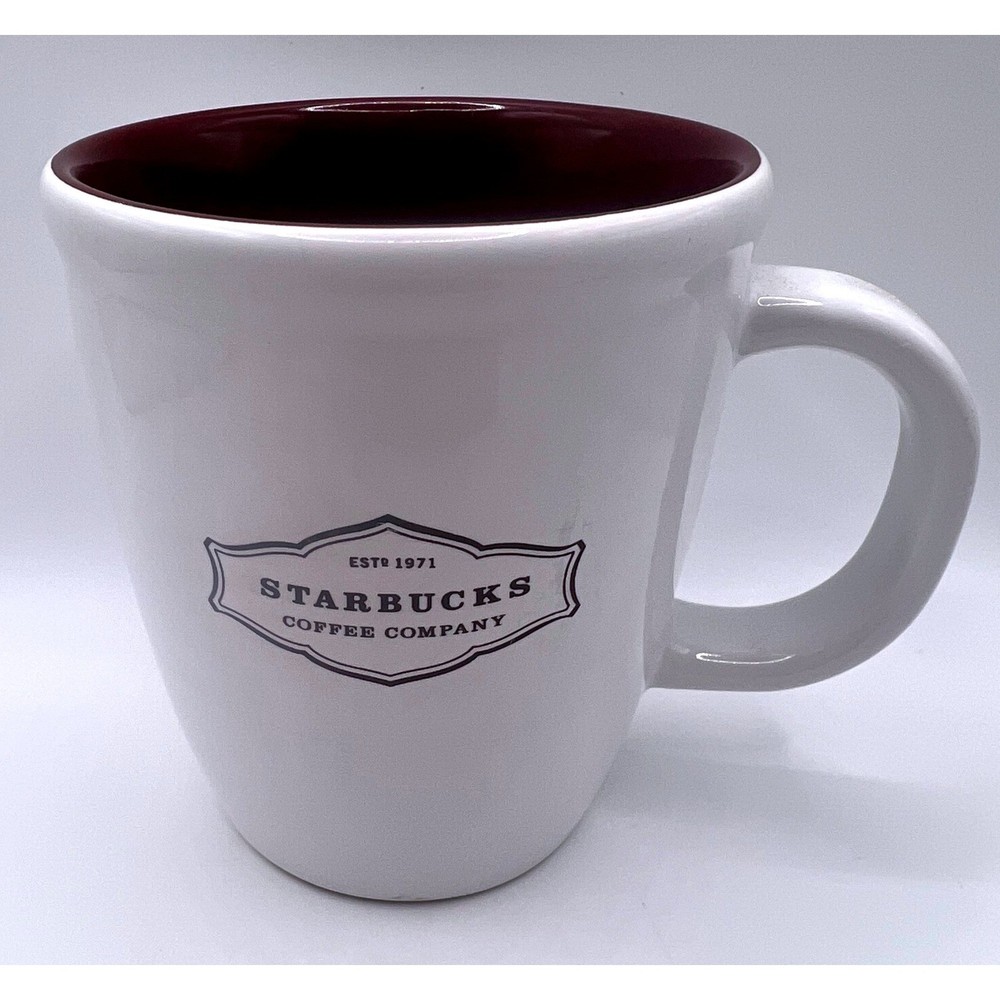 Starbucks Coffee Company 13 oz Mug – White w/ Deep Red Interior (2006)