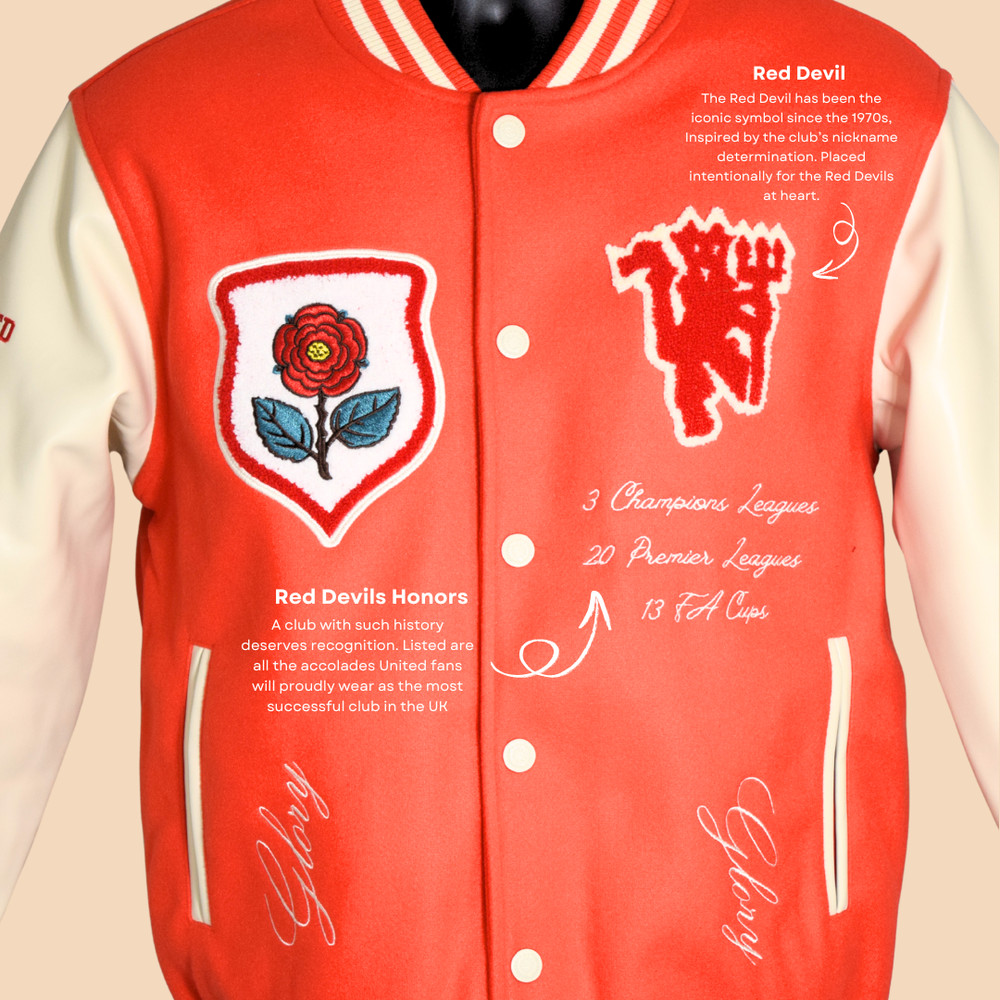 CUSTOM RED DEVIL VARSITY JACKET SIZE M - THE LETTERMAN COLLECTION