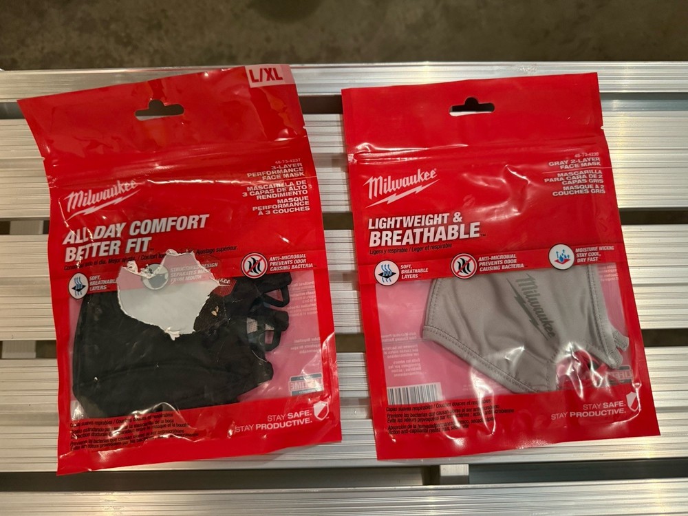 Milwaukee 3 Layer Performance Mask And 2 Layer Face Mask
