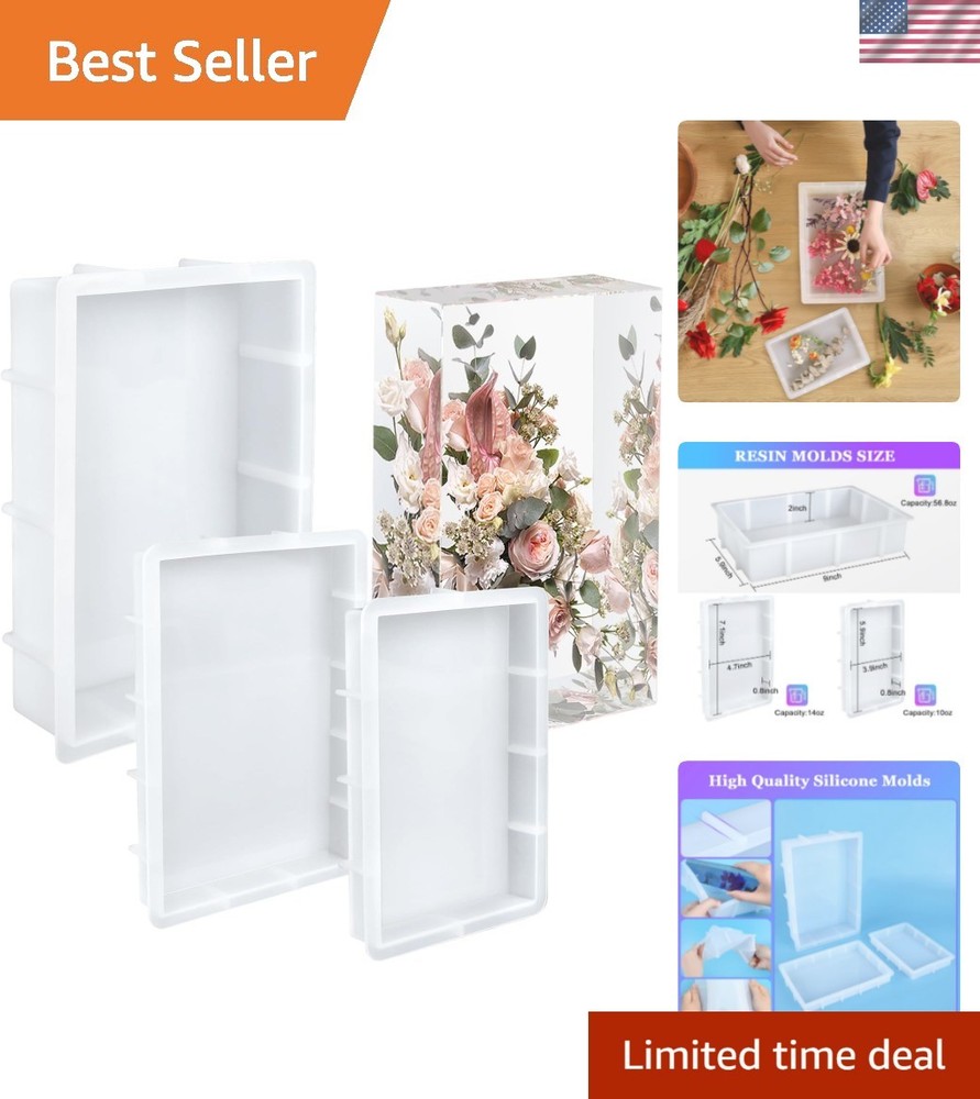 Large Rectangular Silicone Molds - Perfect for Flower Preservation & DIY Crafts