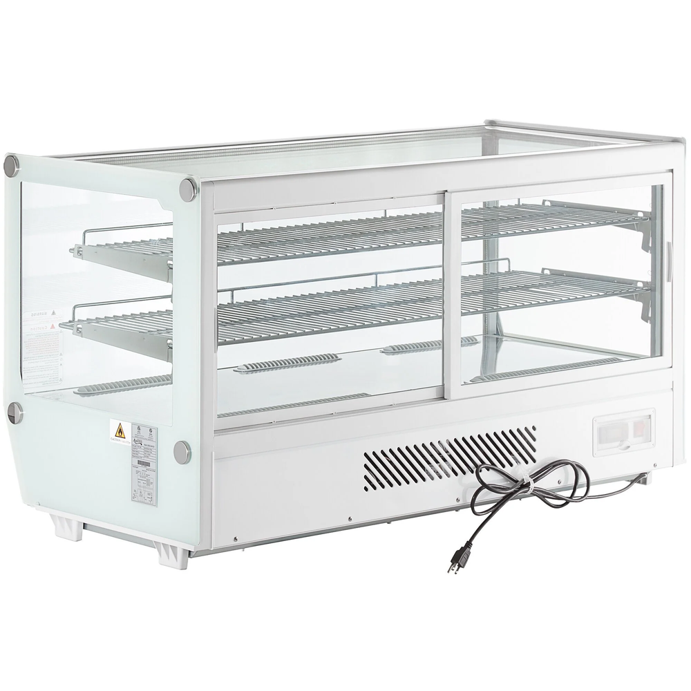 48" White Refrigerated Square Countertop Bakery Display Case with LED Lighting