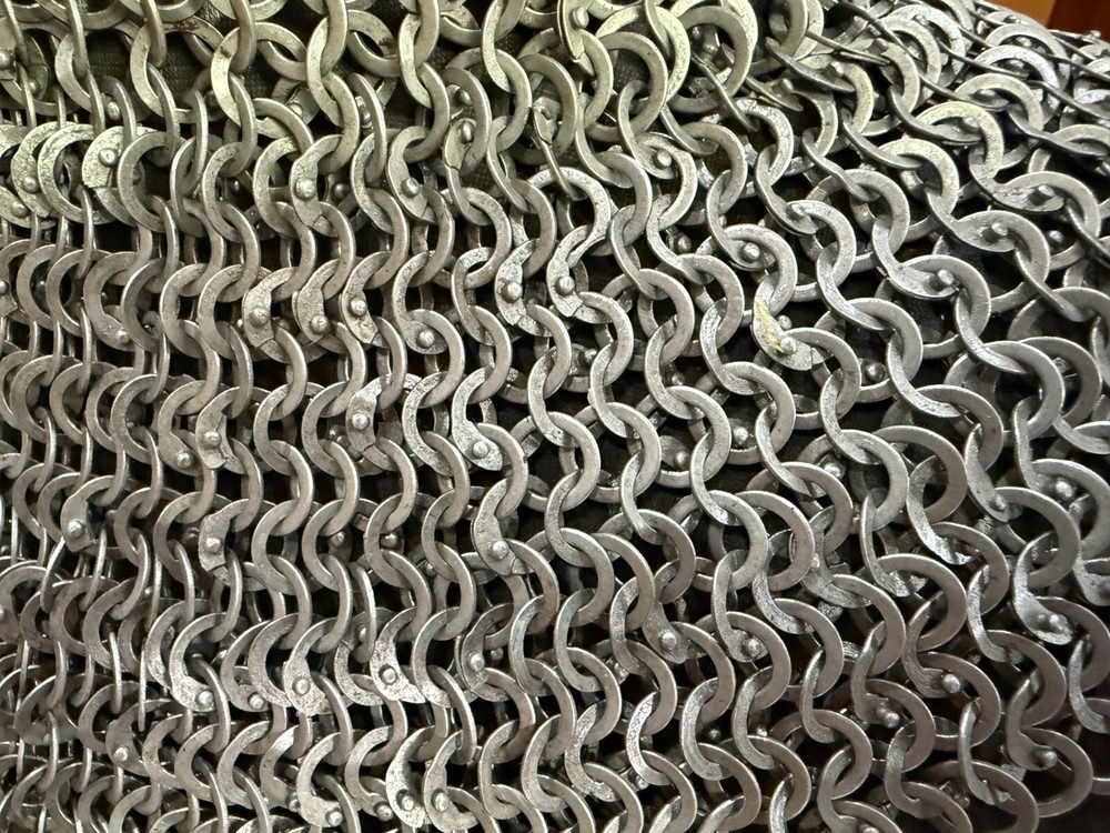Mild Steel Chainmail Neck Protector – 8mm Dome Riveted Flat Ring LARP Armor