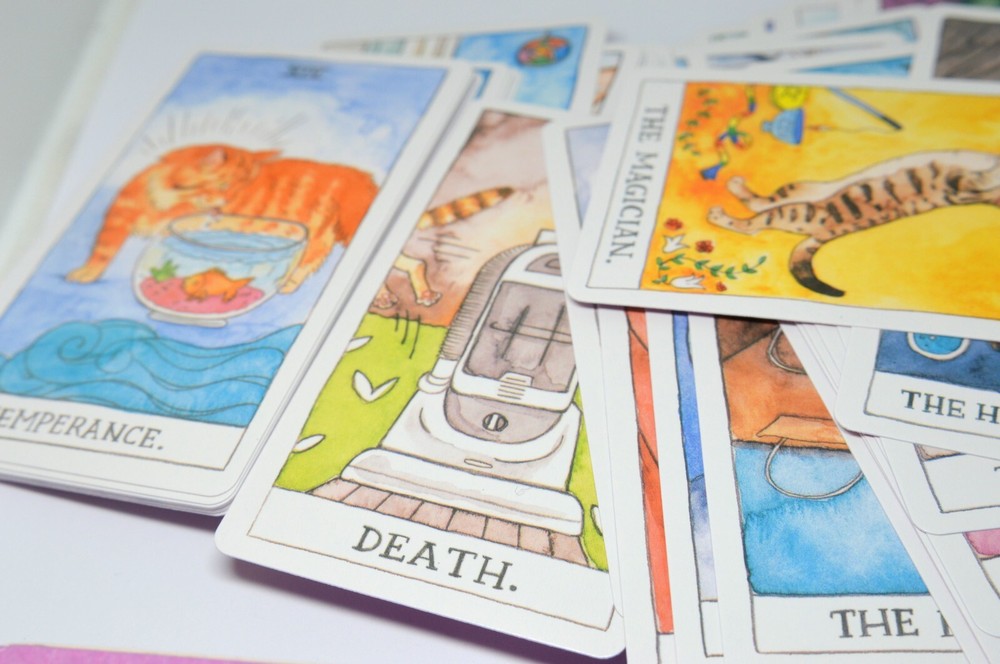 CAT ILLUSTRATED TAROT MAGIC WITCH WIZARD CARDS PACK BUNDLE
