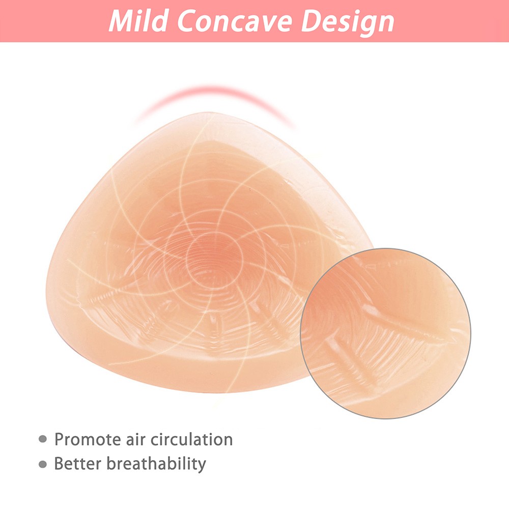 1 Pair Concave Design Triangle Silicone Breast Forms Mastectomy Transgender