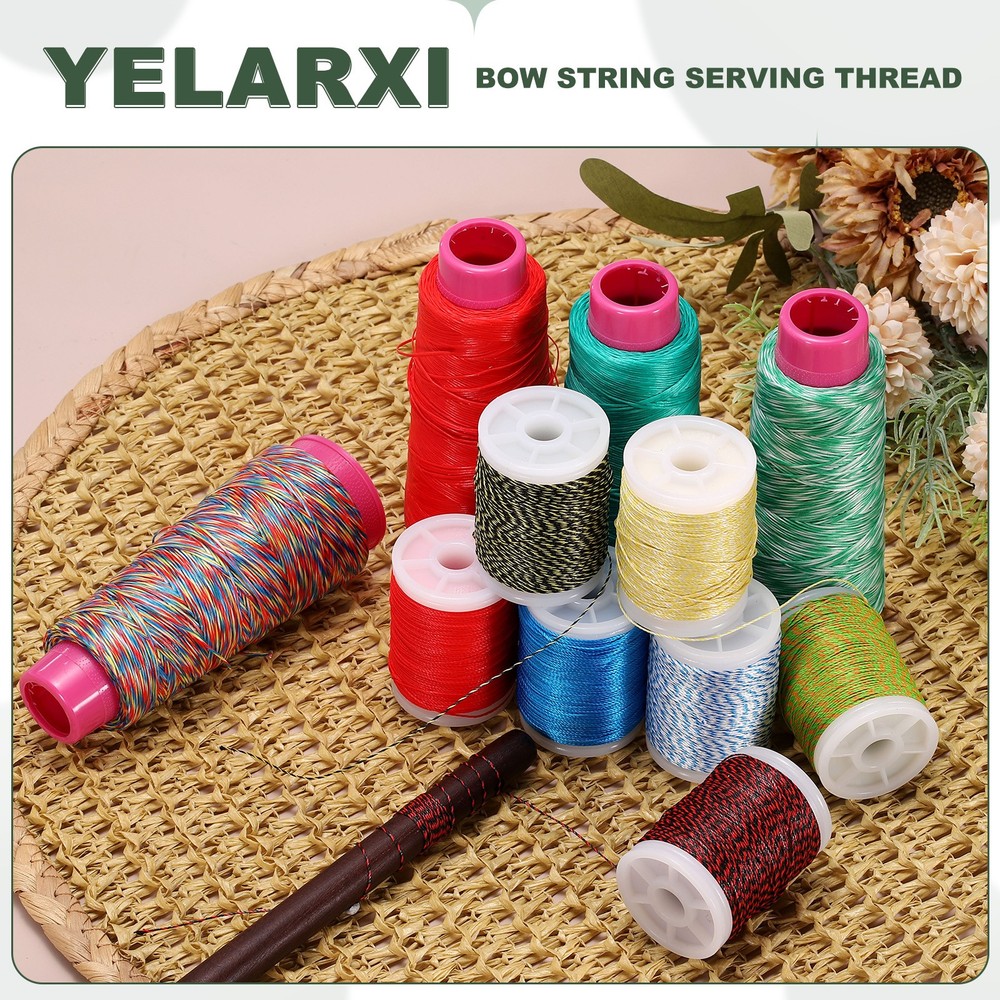 Archery Bow String Serving Thread Bowstring Thread 1600D & White/Green