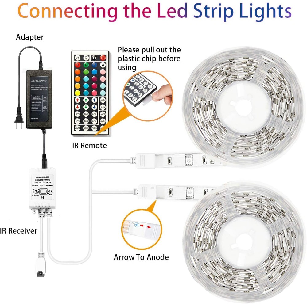 65.6 ft LED String Light with 44-Key Remote Control, Indoor/Outdoor Plug-in Mini
