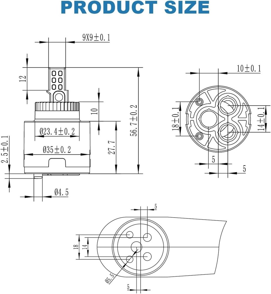 High-Quality 35mm Ceramic Faucet Cartridge Replacement for Leak-Free Performance