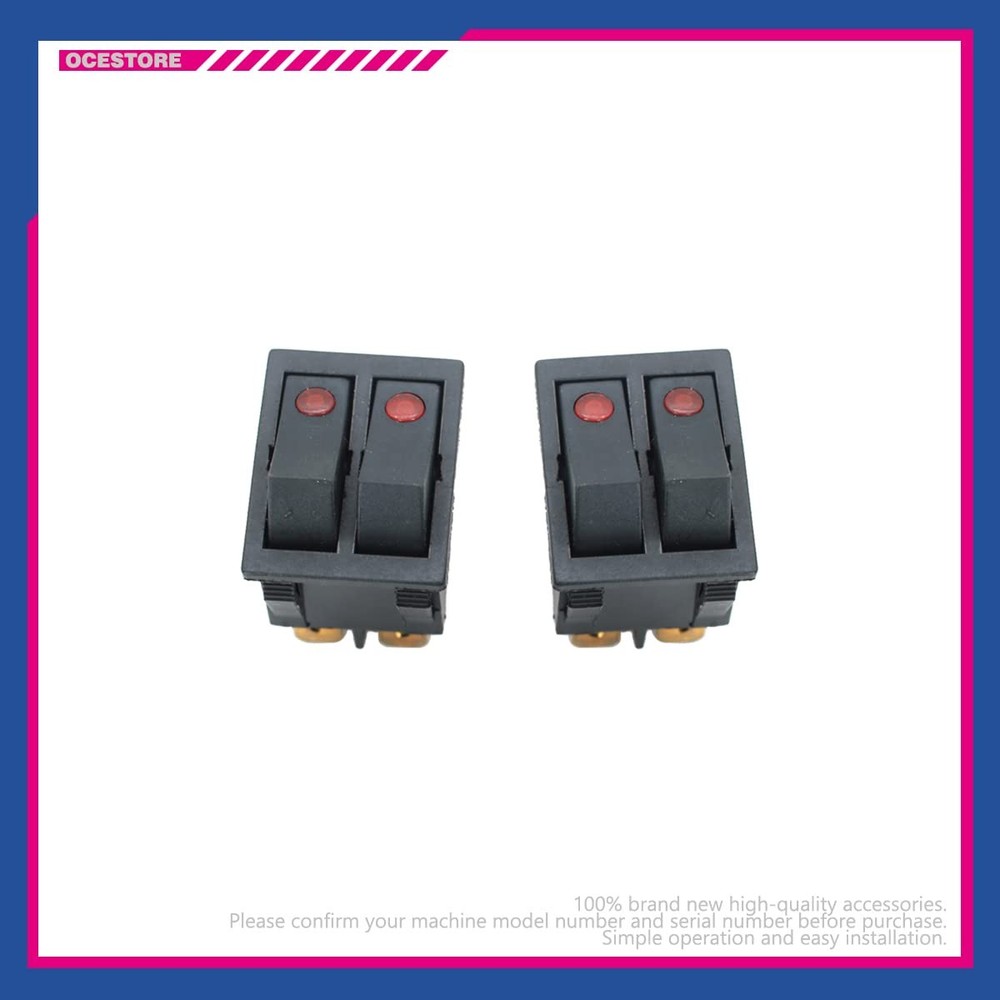 2 Pack Boat Rocker Switch 6 Pin Double Light ON Off Toggle Switch