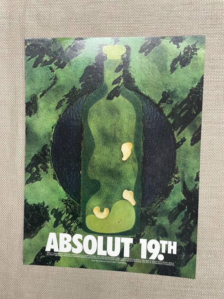 ABSOLUT 19th Vodka Advertisement Magazine Ad - Golf Course 1994