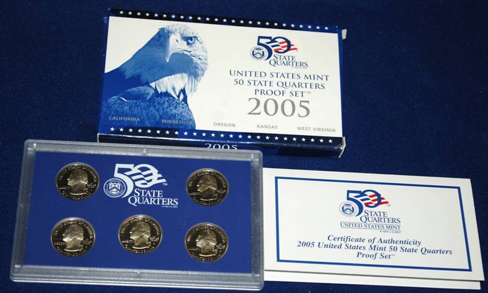 2005-s Clad STATE QUARTERS Proof Set in original BLUE box