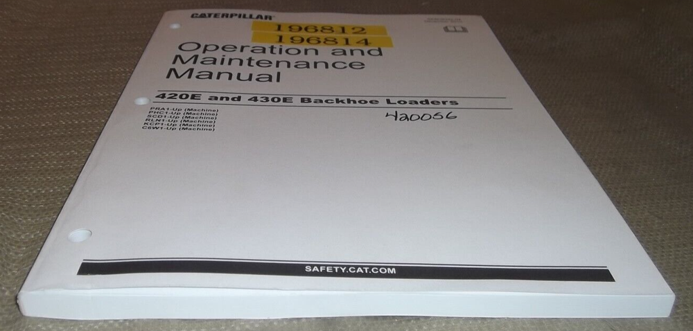 CAT CATERPILLAR 420E 430E BACKHOE LOADER OPERATION & MAINTENANCE MANUAL BOOK