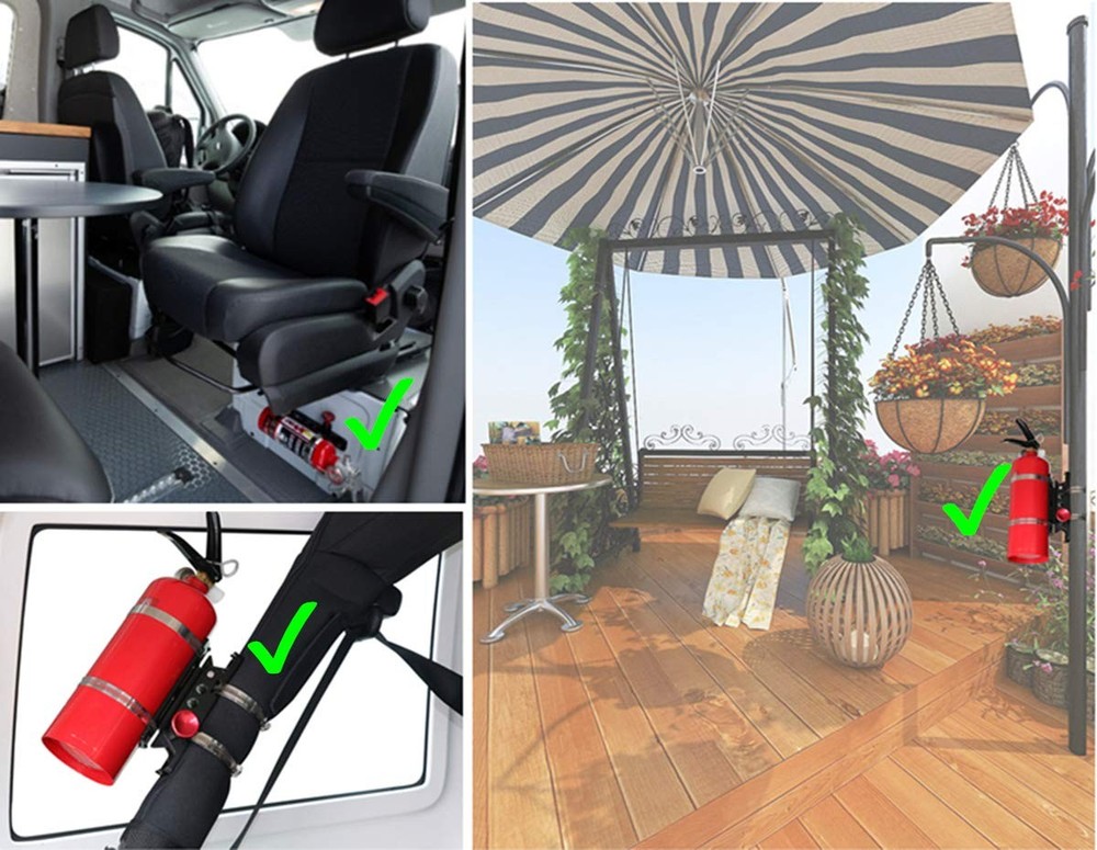 AUFER Universal Quick Release Roll Bar Fire Extinguisher Mount Holder Compati...