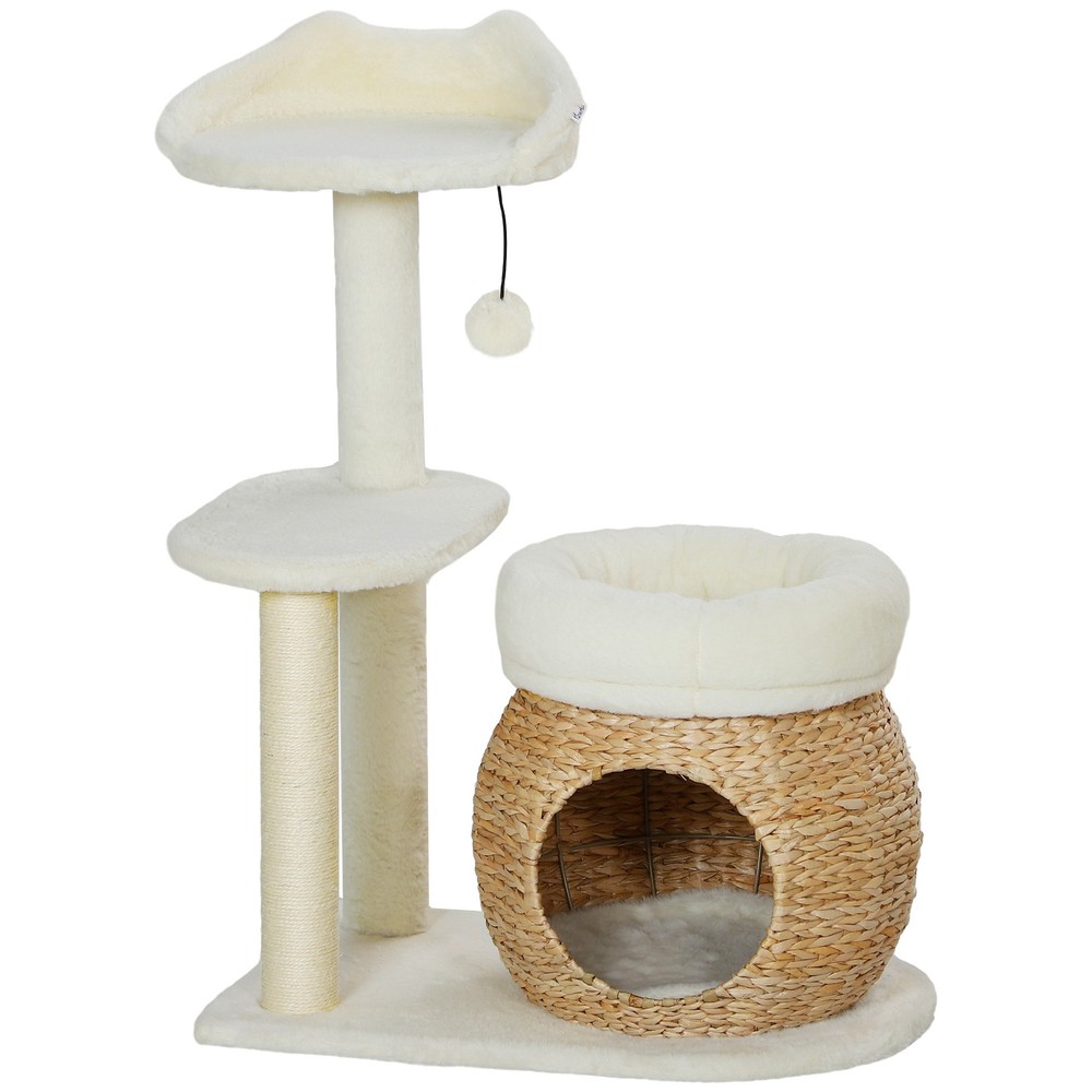 31" Cat Tree Tower with Scratching Posts, Cat Condo, Beds, Platform