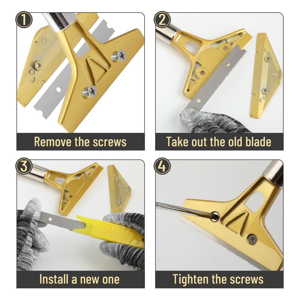 Bates- Razor Blade Scraper Tool, 4 Inch, Floor Tool with 20...