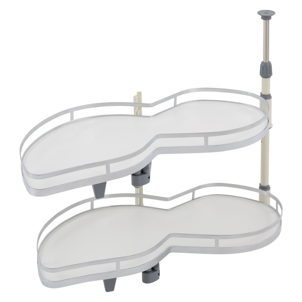 2-tier White Blind Corner Cabinet Left Blind Corner Cabinet Pull-out Organizer