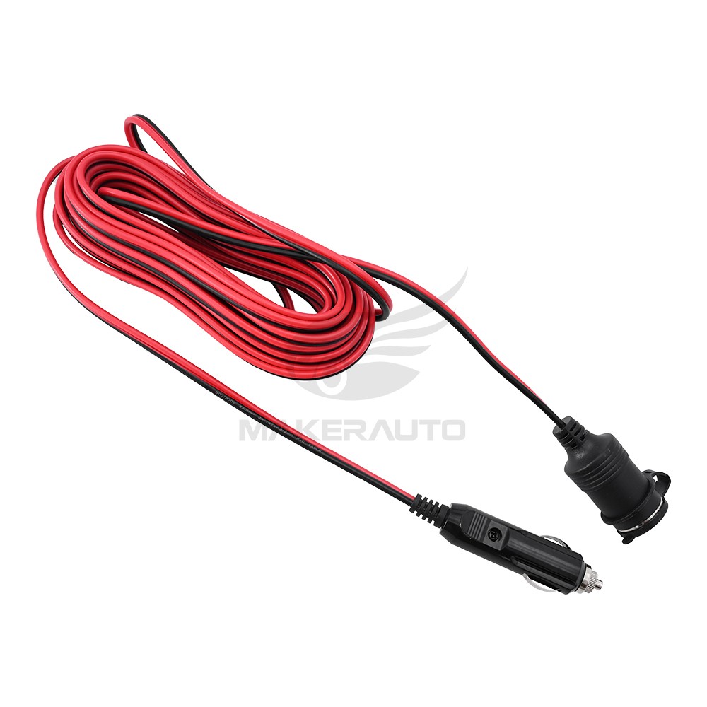 24 FT Car Cigarette Lighter Socket Extension Cord Cable Heavey Duty Adapter 12V