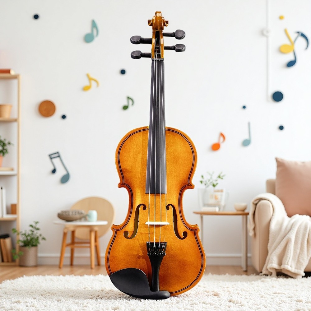 1/4 Size Kids Beginner Acoustic Violin Set - Shoulder Rest, Strings & Natural
