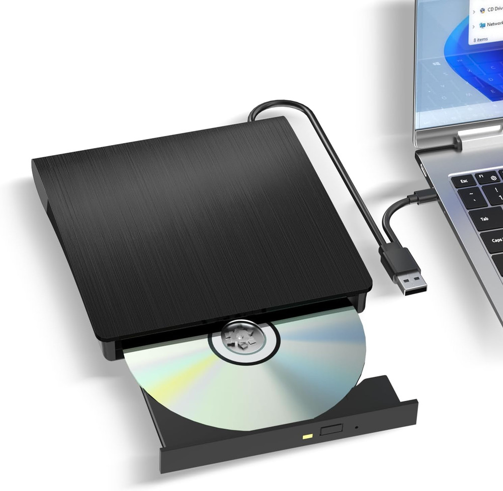 External USB 3.0 Type-C CD/DVD Drive Burner Reader for Laptop Mac Windows